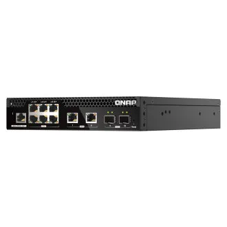 Switch gestionat QNAP QSW-M2106R-2S2T (6x 2.5GbE RJ45, 2x 10GbE RJ45, 2x 10GbE SFP+, lățime îngustă)