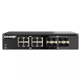 Comutator QNAP QSW-3216R-8S8T (8x porturi 10G GbE + 8x porturi 10G SFP+, jumătate de lățime)