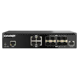 Switch gestionat QNAP QSW-M3212R-8S4T (4x porturi 10GbE + 8x porturi 10G SFP+, jumătate de lățime)