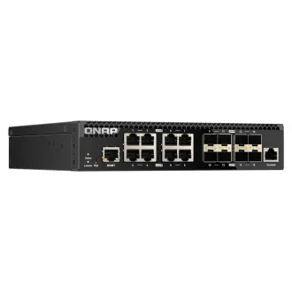 Switch gestionat QNAP QSW-M3212R-8S4T (4x porturi 10GbE + 8x porturi 10G SFP+, jumătate de lățime)