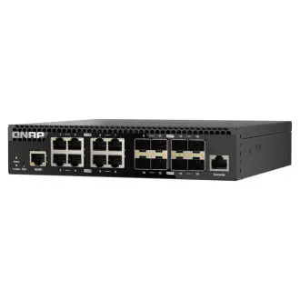 Switch gestionat QNAP QSW-M3212R-8S4T (4x porturi 10GbE + 8x porturi 10G SFP+, jumătate de lățime) Switch gestionat QNAP QSW-M3212R-8S4T (4x porturi 10GbE + 8x porturi 10G SFP+, jumătate de lățime)