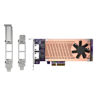 Seria QNAP QM2, 2 x sloturi SSD PCIe 2280 M.2, PCIe Gen3 x 4, 2 x porturi Intel I225LM 2.5GbE NBASE-T