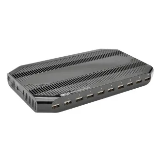 Stație de încărcare USB cu spațiu de stocare, ieșire 10x 12V, 8A, 96W, cablu de alimentare Schuko
