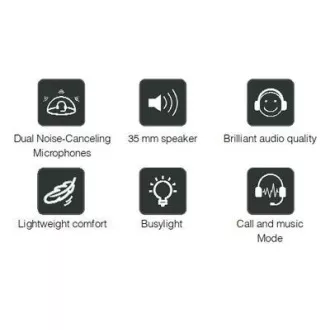 Yealink UH37 Căști duble pentru ambele urechi cu conector USB pentru echipe