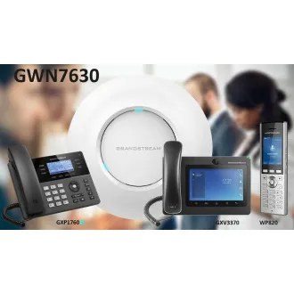 Grandstream GWN7630, AP, 802.11ac, bandă duală 4x4:4, 16 SSDI, 200+ conc. Clienți WiFi, semnal 175m, P