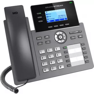 Telefon SIP Grandstream GRP2604P, ecran LCD de 2,48", iluminare din spate, 6 conturi SIP, 10 porturi BLF, 2 porturi de 1 Gbit, PoE