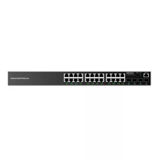 Switch de rețea Grandstream GWN7803P L2+ PoE, administrat, 24 porturi RJ45 de 1 GB, 4 porturi SFP, DHCP, QoS, VLAN