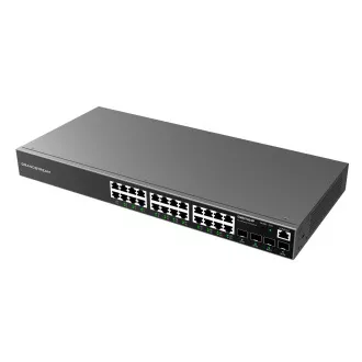 Switch de rețea Grandstream GWN7803P L2+ PoE, administrat, 24 porturi RJ45 de 1 GB, 4 porturi SFP, DHCP, QoS, VLAN