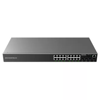 Switch de rețea Grandstream GWN7802P L2+ gestionat, 16 porturi RJ45 de 1 GB, 4 porturi SFP, PoE, DHCP, QoS, VLAN Switch de rețea Grandstream GWN7802P L2+ gestionat, 16 porturi RJ45 de 1 GB, 4 porturi SFP, PoE, DHCP, QoS, VLAN