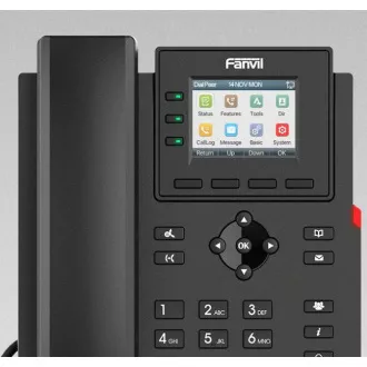 Telefon SIP Fanvil X303G, afișaj bară 2.4", 4SIP, dual Gbit, PoE