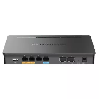 Router VPN Grandstream GWN7002 cu 2 SFP, 4 porturi Gb / 1 intrare PoE, 2 ieșiri PoE Router VPN Grandstream GWN7002 cu 2 SFP, 4 porturi Gb / 1 intrare PoE, 2 ieșiri PoE