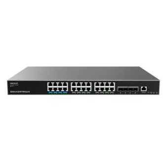Switch PoE de rețea gestionată Grandstream GWN7813P Layer 3, 24 de porturi / 4 SFP+, VLAN, DHCP, Stacking Switch PoE de rețea gestionată Grandstream GWN7813P Layer 3, 24 de porturi / 4 SFP+, VLAN, DHCP, Stacking