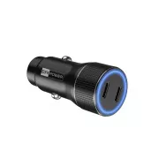Încărcător auto dublu ER POWER 40W USB-C PD+QC 3.0 metalic
