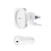 Suport ER POWER CAR VENT MOUNT pentru încărcător MagSafe + încărcător auto 20W - alb