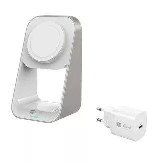 Suport de încărcare ER POWER MFM MagSafe 2 în 1 - alb