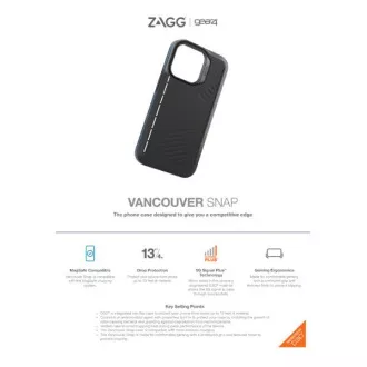 Husă ZAGG GEAR4 D3O Vancouver Snap pentru iPhone 13, neagră