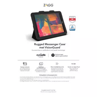 Husă pentru tastatură ZAGG Rugged Messenger UK + VG IPad 9.7