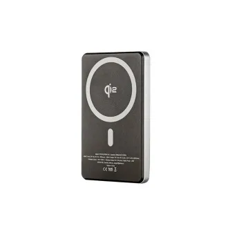 Baterie externă duală ER POWER Qi2 5000mAh cu USB-C - Gri spațial