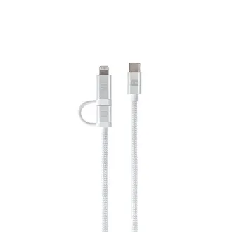 Cablu dublu ER POWER USB-C C/L Mfi 200cm alb