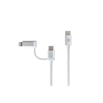 Cablu dublu ER POWER USB-C C/L Mfi 200cm alb