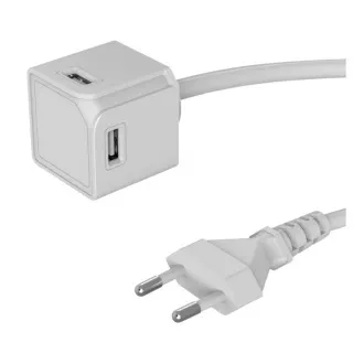 Prelungirea prizei. PowerCube USBcube EXTENDED 4x USB-A alb (3A), cablu de 1,5 m.