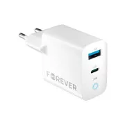 Încărcător de perete Forever TC-06-20AC PD QC 1x USB-C 1x USB 20W alb