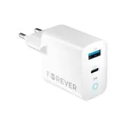 Încărcător de perete Forever TC-06-20AC PD QC 1x USB-C 1x USB 20W alb