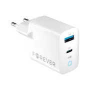 Încărcător rapid Forever GaN TC-06-65AC PD QC 1x USB-C 1x USB 65W alb