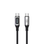 Cablu de date cu LCD Forever USB-C/USB-C 1m 100W negru