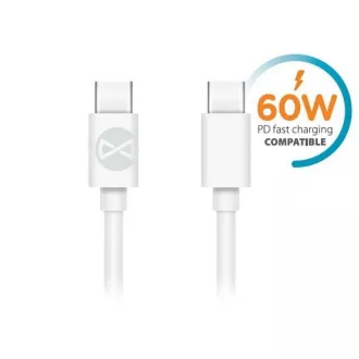 Cablu de date Forever USB-C/USB-C 1m 3A alb