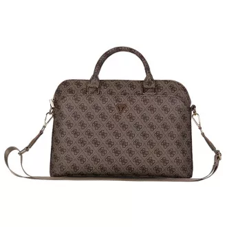 Geantă pentru laptop Guess PU 4G cu logo triunghiular 13/14/15" maro Geantă pentru laptop Guess PU 4G cu logo triunghiular 13/14/15" maro