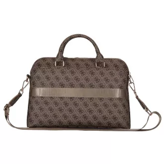 Geantă pentru laptop Guess PU 4G cu logo triunghiular 13/14/15" maro Geantă pentru laptop Guess PU 4G cu logo triunghiular 13/14/15" maro