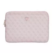 Husă Guess PU 4G Triangle Logo pentru Notebook 14" Roz