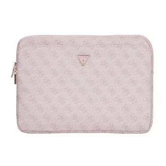Husă Guess PU 4G Triangle Logo pentru Notebook 14" Roz