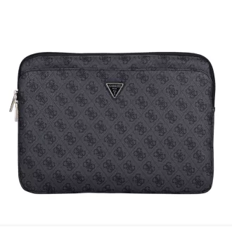 Husă Guess PU 4G Triangle Logo pentru Notebook 14" Neagră