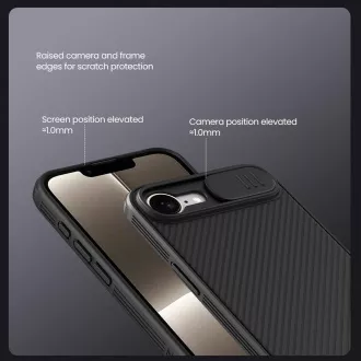 Husă spate Nillkin CamShield PRO pentru Apple iPhone 16e/17e, neagră