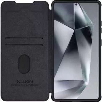 Carcasă Nillkin Qin Book PRO pentru Samsung Galaxy S25 Ultra, neagră