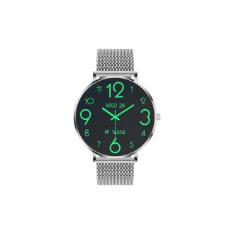 CARNEO Phoenix HR+ a doua generație/41 mm/argintiu/bandă elegantă/argintiu CARNEO Phoenix HR+ a doua generație/41 mm/argintiu/bandă elegantă/argintiu