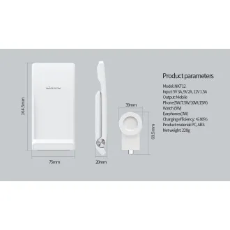 Încărcător fără fir Nillkin PowerTrio 3 în 1 pentru Huawei Watch White - Utilizat