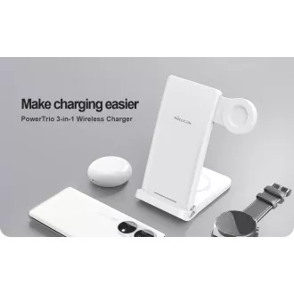 Încărcător fără fir Nillkin PowerTrio 3 în 1 pentru ceas Samsung alb