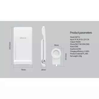 Încărcător fără fir Nillkin PowerTrio 3 în 1 pentru ceas Samsung alb