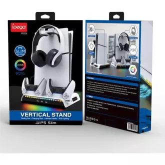 Suport RGB de încărcare multifuncțional iPega P5S006 cu răcire pentru PS5 Slim White