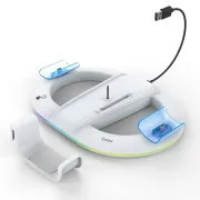 Suport de încărcare vertical iPega P5S045 cu RGB pentru PS5/PS5 Slim White