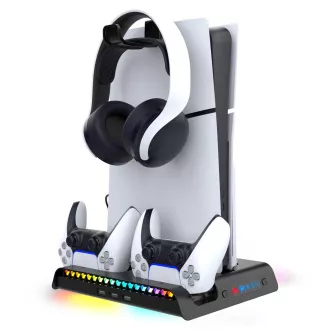 Suport RGB de încărcare multifuncțional iPega P5S006 cu răcire pentru PS5 Slim Black