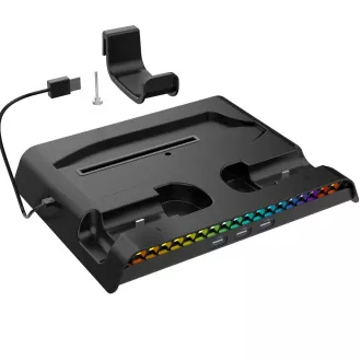 Suport RGB de încărcare multifuncțional iPega P5S006 cu răcire pentru PS5 Slim Black