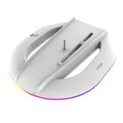 iPega P5S035SA Stand vertical (2xUSB-A) cu RGB pentru PS5 Slim/PS5 Pro Alb