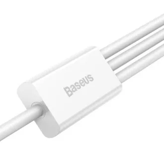 Baseus CAMLTYS-02 Cablu de date de încărcare rapidă superior 3 în 1 USB-C, Lightning, MicroUSB 1,5 m Alb