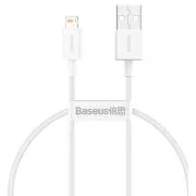 Baseus CALYS-02 Cablu de încărcare rapidă superior Lightning 2.4A 0.25m Alb