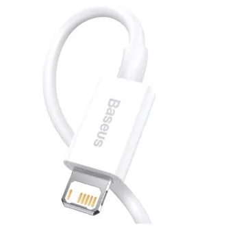 Baseus CALYS-02 Cablu de încărcare rapidă superior Lightning 2.4A 0.25m Alb