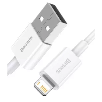 Baseus CALYS-02 Cablu de încărcare rapidă superior Lightning 2.4A 0.25m Alb